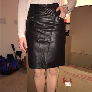 Custom 100% lamb leather skirt